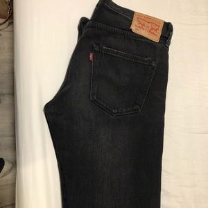 Levi’s 501 jeans black distressed button fly